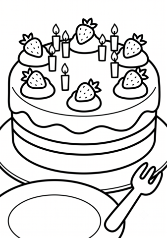 ケーキのぬりえ 無料印刷