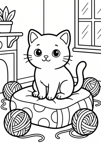 ねこのぬりえ 無料印刷