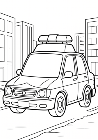 パトカーのぬりえ 無料印刷